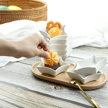 SOCOSY Star-shaped Ceramic Sauce Dishes Set of 4