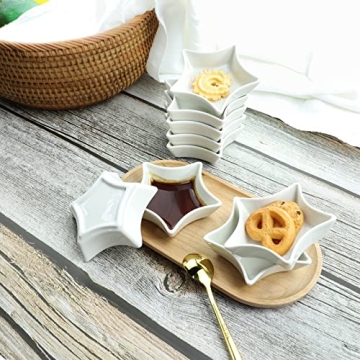 SOCOSY Star-shaped Ceramic Sauce Dishes Set of 4