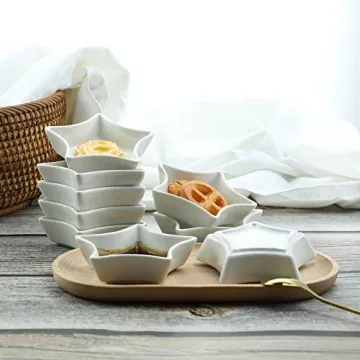 SOCOSY Star-shaped Ceramic Sauce Dishes Set of 4