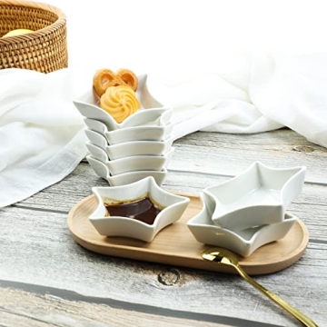 SOCOSY Star-shaped Ceramic Sauce Dishes Set of 4