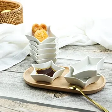 SOCOSY Star-shaped Ceramic Sauce Dishes Set of 4