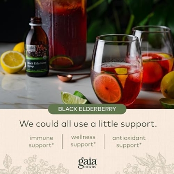 Gaia Herbs Black Elderberry Syrup for Immune Support