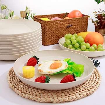 Supernal Wheat Straw Dinner Plates Set - Eco-friendly & Versatile