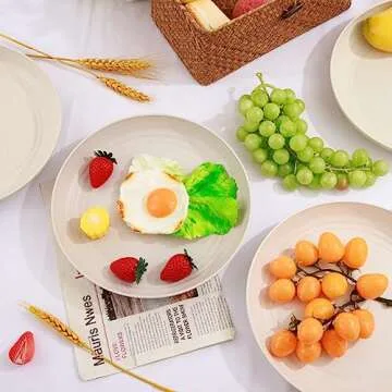 Supernal Wheat Straw Dinner Plates Set - Eco-friendly & Versatile