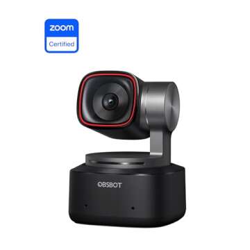 OBSBOT Tiny 2 Webcam 4K Voice Control PTZ, AI Tracking Multi-Mode & Auto Focus, Web Camera with 1/1....