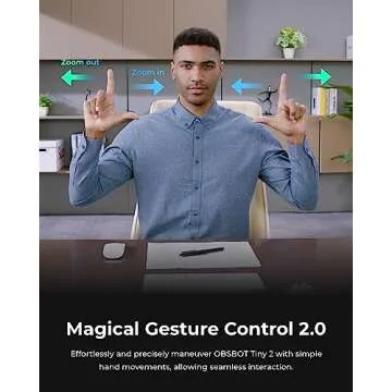 OBSBOT Tiny 2 Webcam 4K Voice Control PTZ, AI Tracking Multi-Mode & Auto Focus, Web Camera with 1/1.5" Sensor, Gesture Control, 60 FPS, HDR Light Correction, Webcam for PC, Streaming, Meeting, etc.