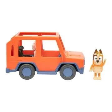 Bluey Heeler Family Road Trip 4WD Vehicle, Includes Articulated Chilli Figure, with Open Roof to Easily Fit 4 Figures Inside, Ideal for All 2.5 Inch Figures (Sold Separately)