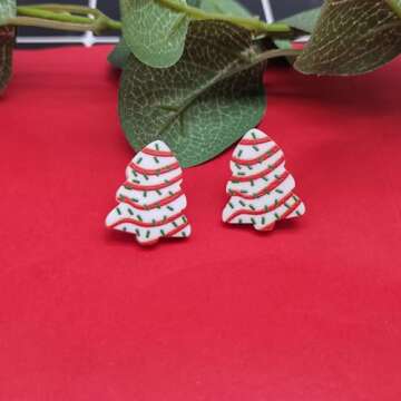 Christmas Tree Earrings for Women Acrylic Christmas Tree Earrings Christmas Tree Pendant Earrings Cute and Interesting Tree Earrings Holiday Earring Gift for Women Christmas Stocking Stuffers