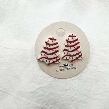 Christmas Tree Earrings for Women Acrylic Christmas Tree Earrings Christmas Tree Pendant Earrings Cute and Interesting Tree Earrings Holiday Earring Gift for Women Christmas Stocking Stuffers