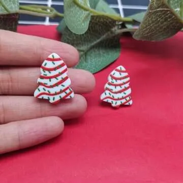 Christmas Tree Earrings for Women Acrylic Christmas Tree Earrings Christmas Tree Pendant Earrings Cute and Interesting Tree Earrings Holiday Earring Gift for Women Christmas Stocking Stuffers
