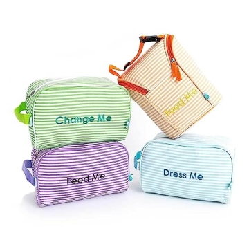 Easy Baby - Diaper, Bottle, and Supplies - Organizer Pouches - Change, Feed, and Dress Me (4 Pack Se...