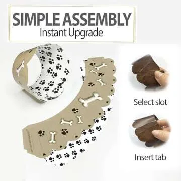 Cupcake Wrappers - Paw Print Pet Birthday Theme Party Supplies, Puppy Love Wedding, Bridal, Baby Shower Decoration Reversible Dog Bone Animal Rescue Patrol Dessert Wrap (Black, White, Brown 24 Count)