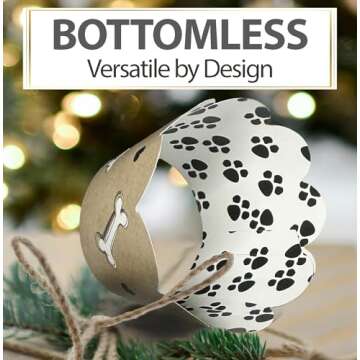 Cupcake Wrappers - Paw Print Pet Birthday Theme Party Supplies, Puppy Love Wedding, Bridal, Baby Shower Decoration Reversible Dog Bone Animal Rescue Patrol Dessert Wrap (Black, White, Brown 24 Count)