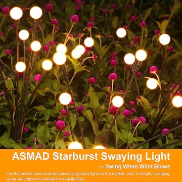 ASMAD Solar Garden Lights - Enchanting Firefly Decor