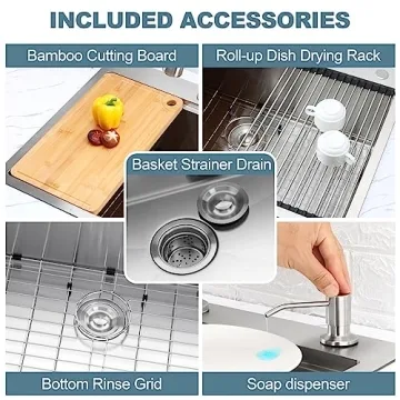 33x22 Inch Drop In Kitchen Sink by Herogo - Durable & Stylish