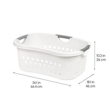 IRIS USA 50L Plastic Laundry Basket with Comfort Handles 3-Pack