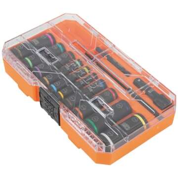 KNECT Flip-20 Impact Socket Set SAE & Metric 13-Piece
