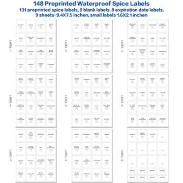HHMJSM 12 Pcs Square Glass Spice Jars with Natural Bamboo Lids - 5oz Airtight Herb Containers with 148 Waterproof Minimalist Spice Labels Preprinted - Empty Small Seasoning Jars for Kitchen Pantry