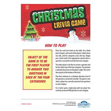 Christmas Trivia Game - a Perfect Ho-Ho Contains Over 200 Cards - Great Party Game for Ages 12 and up by Outset