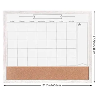 TORASO Whiteboard Calendar, Magnetic Board Combo for Organizing