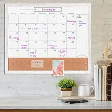 TORASO Whiteboard Calendar, Magnetic Board Combo for Organizing