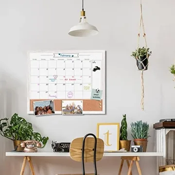 TORASO Whiteboard Calendar, Magnetic Board Combo for Organizing