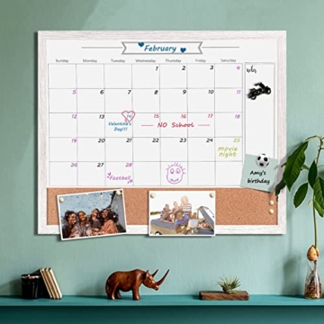 TORASO Whiteboard Calendar, Magnetic Board Combo for Organizing