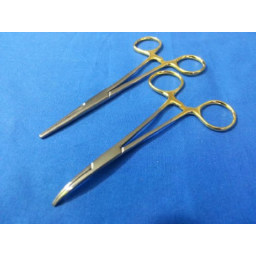 2 PCS Gold Handle Premium O.R Grade Suture Laceration Kit Mosquito Hemostat Locking Forceps 5" Curve...