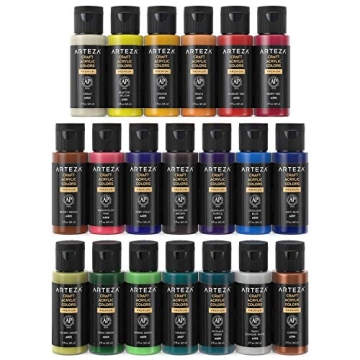 Arteza Craft Acrylic Paint Set - 20 Classic Colors for All Art Projects