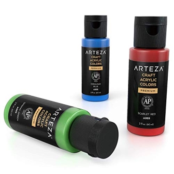Arteza Craft Acrylic Paint Set - 20 Classic Colors for All Art Projects