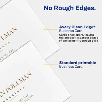 Avery Clean Edge Printable Business Cards with Sure Feed Technology, 2" x 3.5", White, 90 Blank Cards for Inkjet Printers (28878)