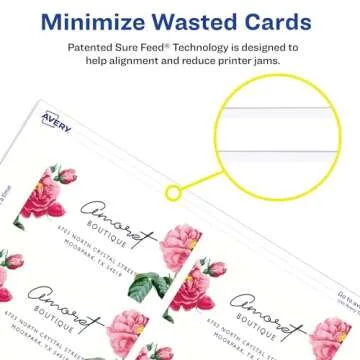 Avery Clean Edge Printable Business Cards with Sure Feed Technology, 2" x 3.5", White, 90 Blank Cards for Inkjet Printers (28878)