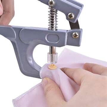 Blovec Plastic Snap Buttons and Snap Pliers Set 80 pcs No-Sew T3 T5 Snap-On Buttons Fasteners Organizer Storage Case for Sewing and Crafting