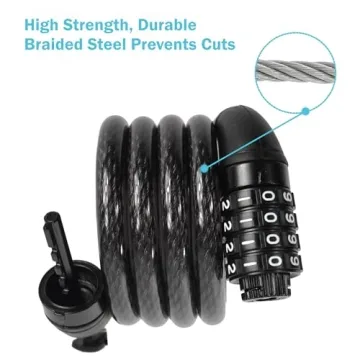 Lumintrail 4-Foot Steel Cable Lock - 2-Pack Security Solution