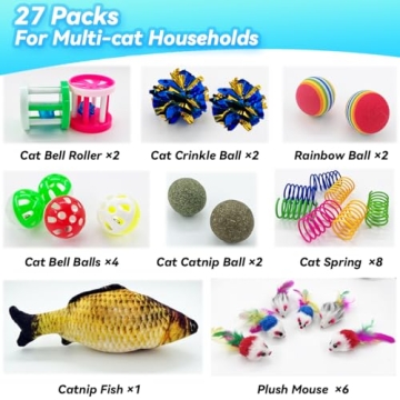 QUVOVID Cat Toys Combo Set - Ultimate 27-Pack Fun for Cats