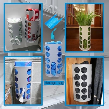 KozyGather Wall-Mounted Grocery Bag Holder Organizer