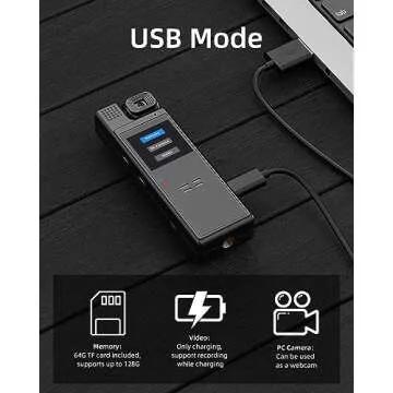 VIDCASTIVE 64G Body Camera with Video Recording, 1080P HD Police Body Worn Cam with 180° Rotatable Lens, Night Vision, and 6 Hours Battery Life for Daily Records, Delivery/Serving Jobs