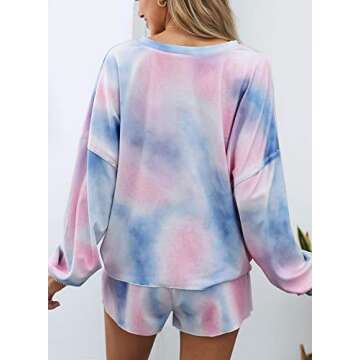 Elapsy Womens Juniors Jersery Cotton Pajamas Set Nightwear Petite Pajamas Long Sleeve Button Down Bo...