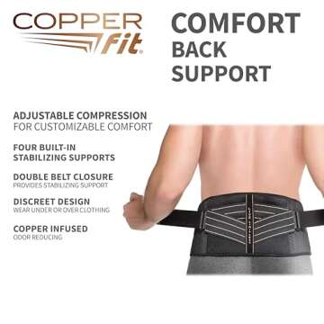 Copper Fit Pro Back Support - Comfortable Support with Adjustable Compression