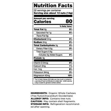 Terrasoul Superfoods Organic Raw Cashews, 16 Oz, Premium Quality for Snacking, Baking, and Culinary Creations