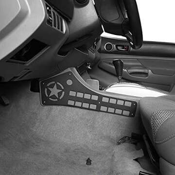 Hooke Road Tacoma Interior Storage Molle Panel Center Console Organizer Compatible with Toyota Tacoma 05-15 2nd Gen Pickup Truck Accessories