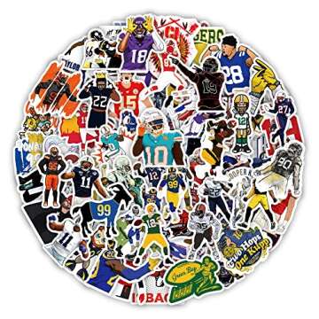 HCNOCNB American Football Stickers for Rugby Team Fans(100pcs) Vinyl Waterproof Stickers for Water B...