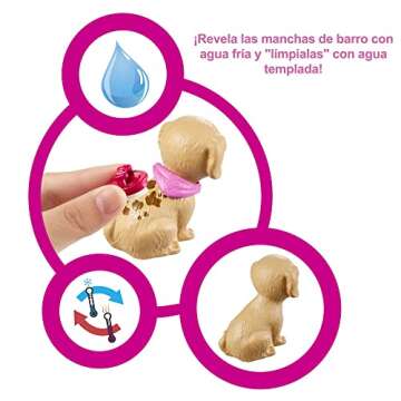 Barbie Pet Boutique Playset with Color-Changing Puppy and 4 Pets