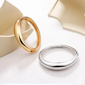 Shop Elegance Gold Cuff Bangle Bracelets Set