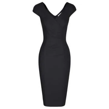 MUXXN Classy Vintage Sleeveless Party Dress in Black