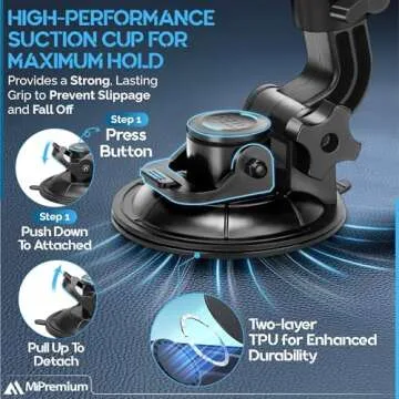 MiPremium Suction Cup Mount for Action Cameras | Durable & Versatile