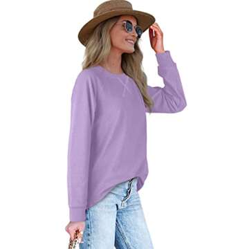 XIEERDUO Womens Long Sleeve Tops Dressy Casual Fall Long Sleeve Tunic Tops Winter Purple XXL