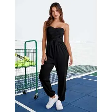 MIHOLL Women's Summer Strapless Jumpsuit for Casual Wear