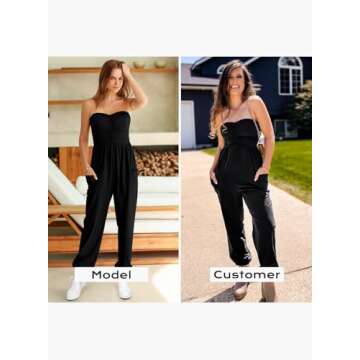 MIHOLL Women's Summer Strapless Jumpsuit for Casual Wear