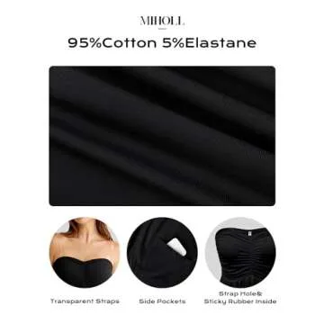 MIHOLL Women's Summer Strapless Jumpsuit for Casual Wear